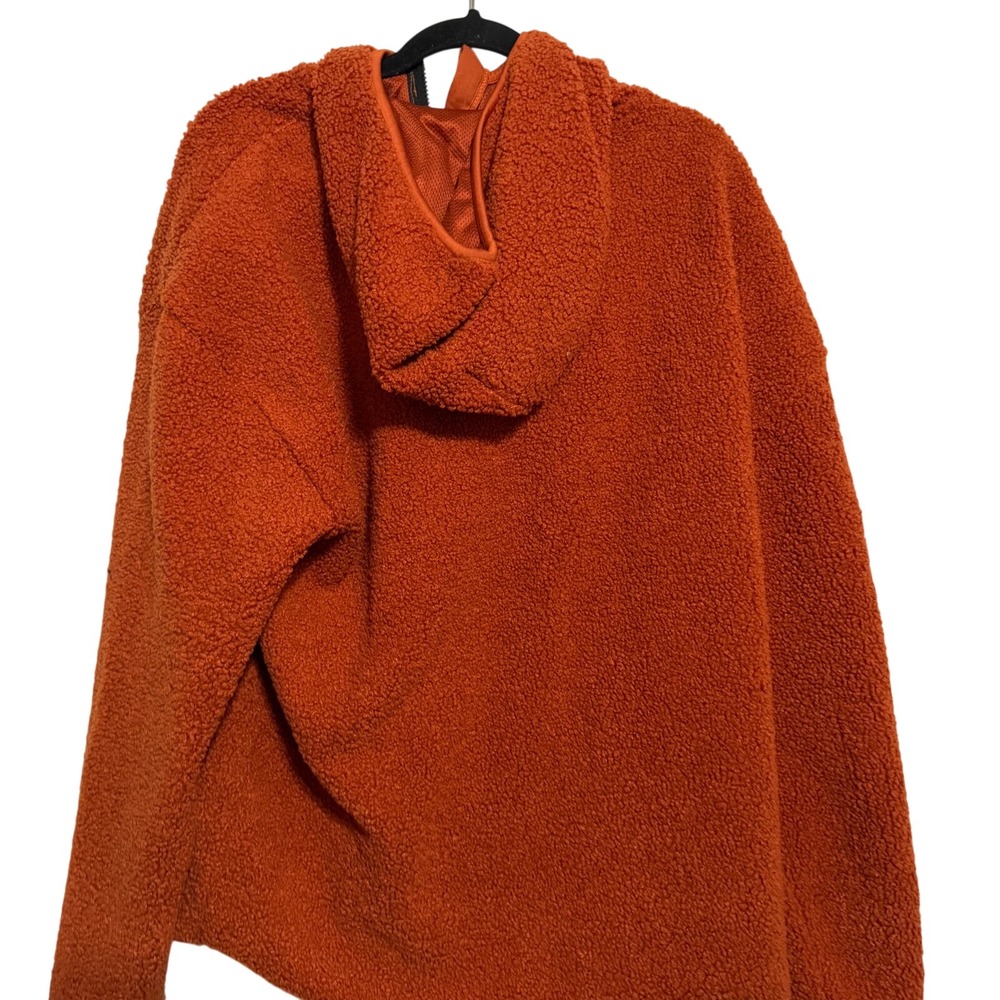 Old Navy Cozy Sherpa Hooded Full Zip Jacket Pockets Mesa Rock Orange Unisex XXL - Picture 6 of 8